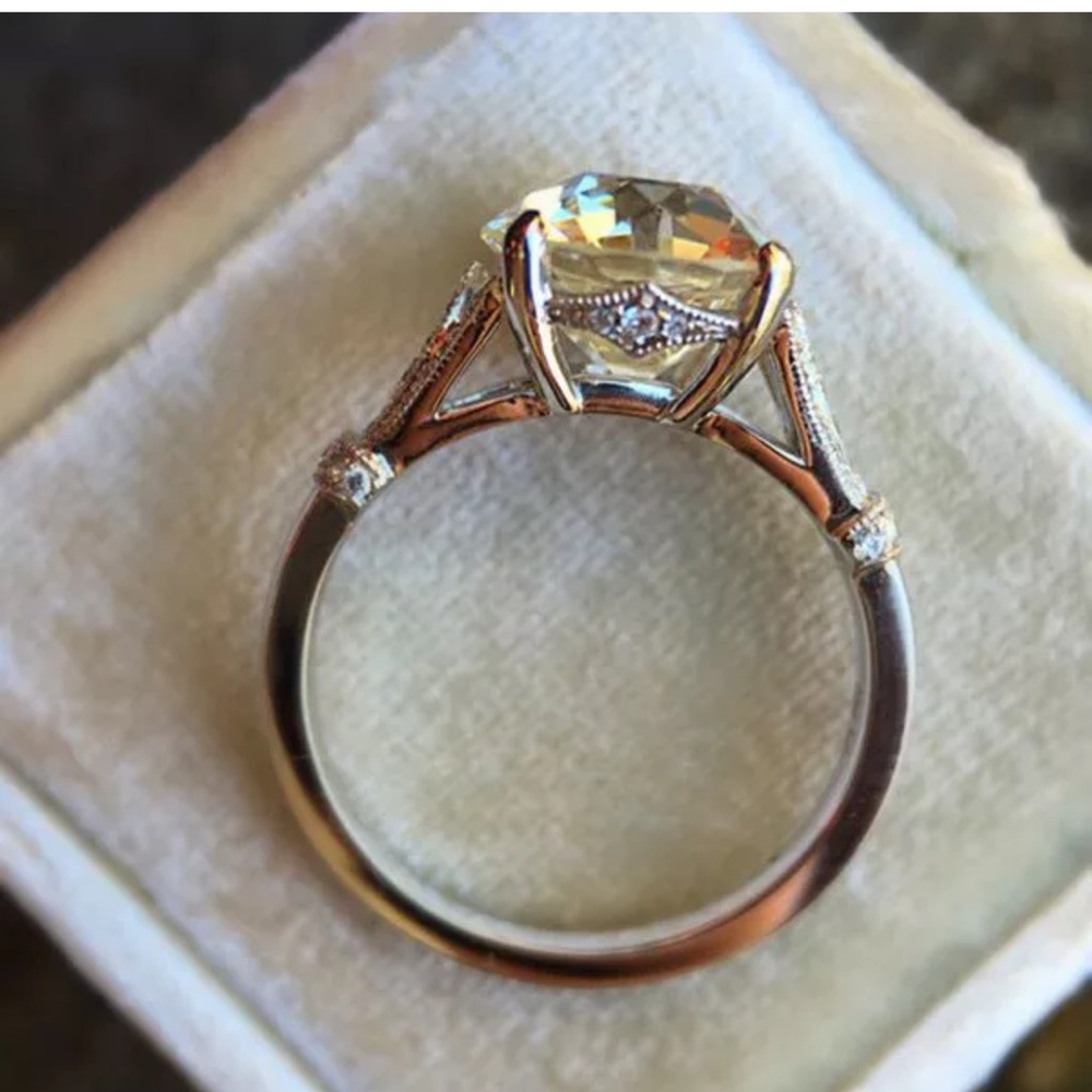 Fashion 925 Silver Rings White Sapphire Ring - Picture 5 of 5